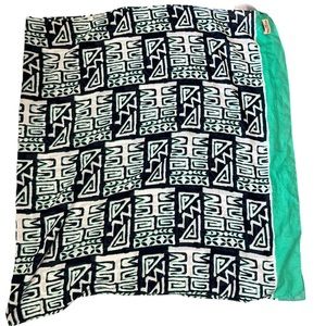 Hollister Green Blue Aztec Print Sarong Large Scarf Swim Cover up
